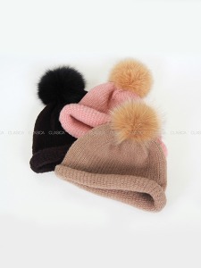 방울 털 모자(3color)